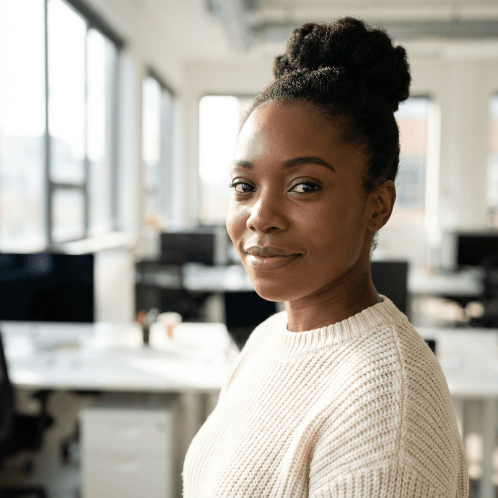 Support coordinator at a desk with a scheduling tablet and client files