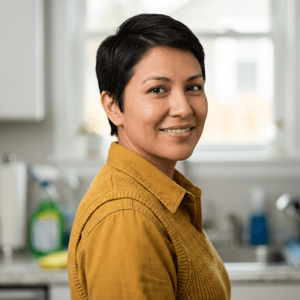 Female parent in her mid 30s Hispanic warm and caring sitting with a child